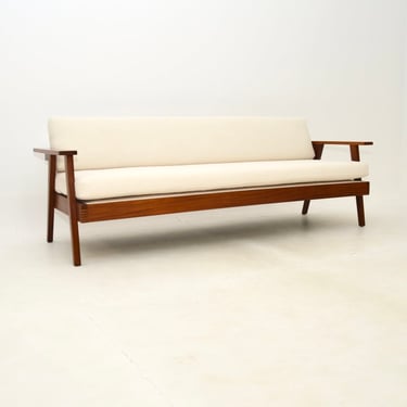Vintage Sofa Bed in Solid Afromosia Wood