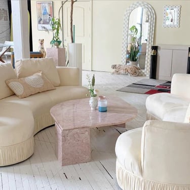 Cream Curved Sofa 