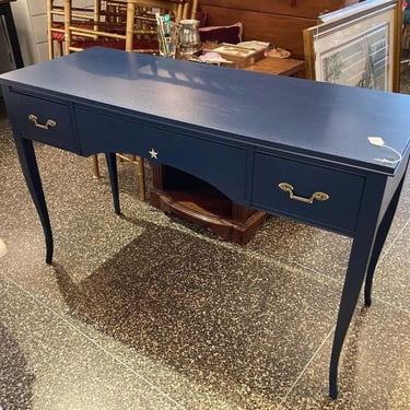 Blue painted desk/vanity 48” x 18.5” x 30”