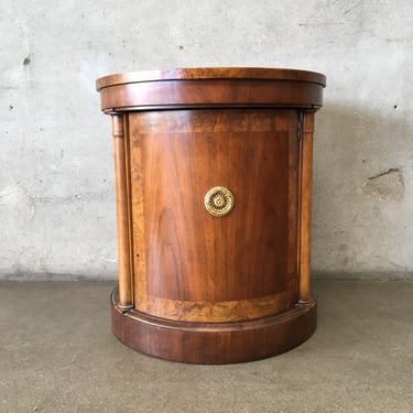 Drum Table In Walnut &amp; Olive Wood By Baker - Signed