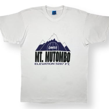 Vintage 90s Dikembe Mutombo “Mt. Mutombo Elevation 5287” Double Sided Signature Basketball Graphic T-Shirt Size Large/XL 