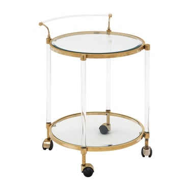 Lucite and Brass Bar Cart by Raphael