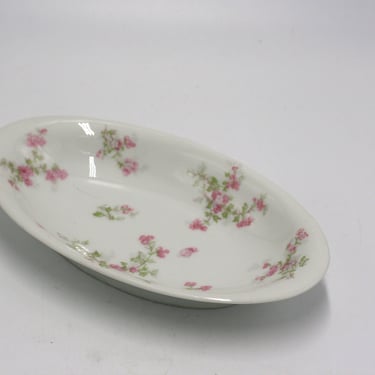 vintage Haviland Limoges pink floral oval dish 