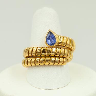 Bvlgari 18K Gold Serpenti Sapphire Ring