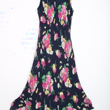 Ralph Lauren Blue Floral Dress Midi Dress Summer Garden Party 