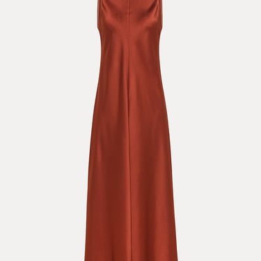 13566_My Dress - Round Neck Satin Dress - Terre