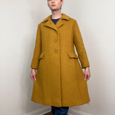 60s Marigold yellow wool boulce coat 