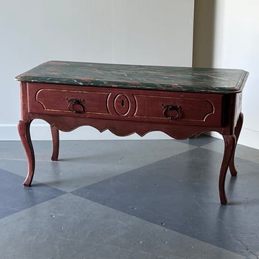 Early 19th C. Pink & Green Chromatic Italian Console