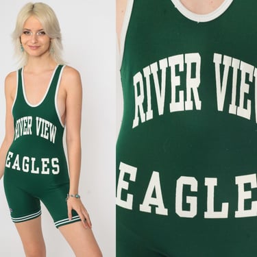 Vintage Wrestling Singlet 80s 90s Cliff Keen Green River View Eagles Tank Bodysuit Athletic Wear Vintage 1990s Sports Gear Small 