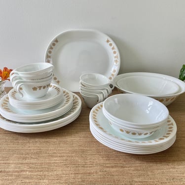 Vintage Corelle Butterfly Gold - Dinner and Luncheon Plates, Cup Saucer Sets, Bowls - Corelle Dinnerware - Sold Individually - Autumn Table 