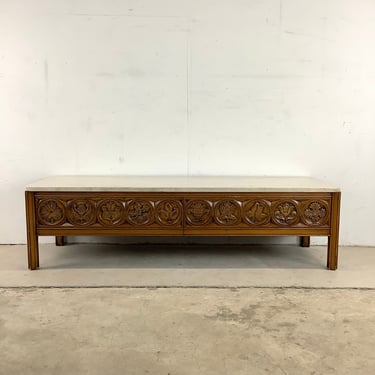 Vintage Marble Top Coffee Table- Two Drawers 
