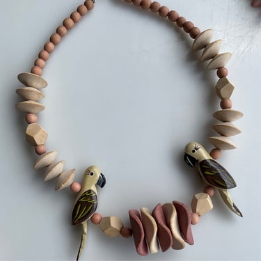 Parrot Wood Necklace 