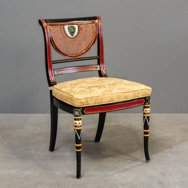 Fanciful Painted Cane Seat & Back Side Chair