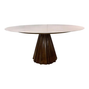 Caracole Modern White Marble All Natural Dining Table