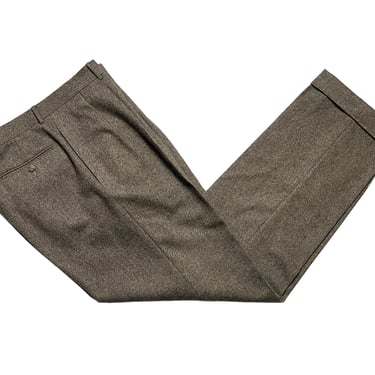 Vintage POLO RALPH LAUREN 100% Wool Trousers ~ 35.5 Waist~ Made in Italy ~ Pants ~ Tweed / Flannel ~ Ivy / Preppy / Trad ~ 34 35 36 