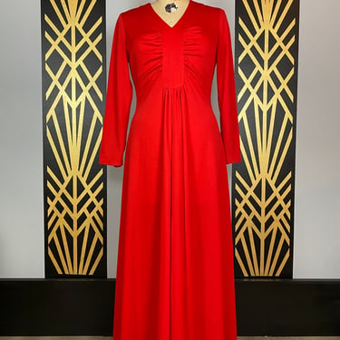 green emerald velvet dress Vintage 1970s Orange Floral Maxi Dress