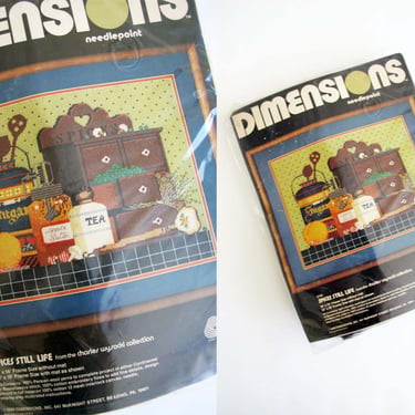 Vintage Unused Needlepoint Kit - Dimensions Spices Still Life DIY Craft Kit Large 18x14 - Cottagecore Gift for Friend 