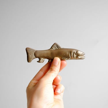 Vintage Brass Trout Fish Figurine or Paperweight 