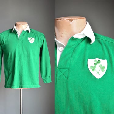 Vintage Lansdowne Ireland Rugby Jersey XS / Vintage Irish Rugby Polo Shirt / Vintage Green Ireland Rugby Polo Jersey XS / Vintage Early y2k 