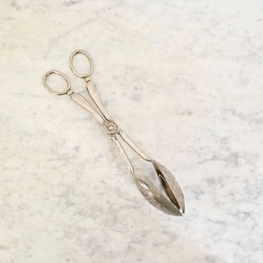 vintage Italian silver plate scissor serving tongs