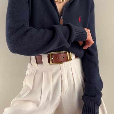 Vintage Navy Ralph Lauren Polo Cotton Quarter Zip