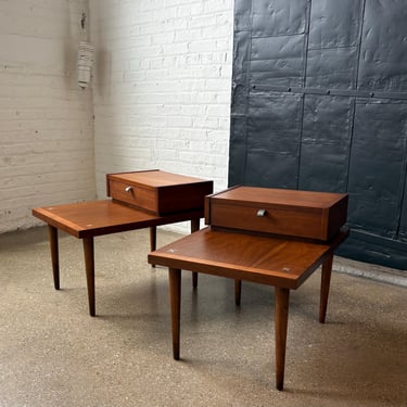 Vintage 1960s Merton Gershun American of Martinsville Bedside End Tables, Pair 