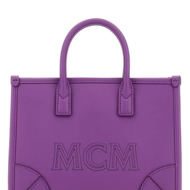 Mcm Unisex Light Purple Leather Mini Mã¼nchen Handbag