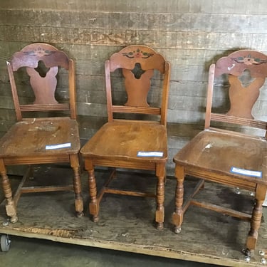 Vintage Wood Dining Chairs (3pc) (Tacoma)