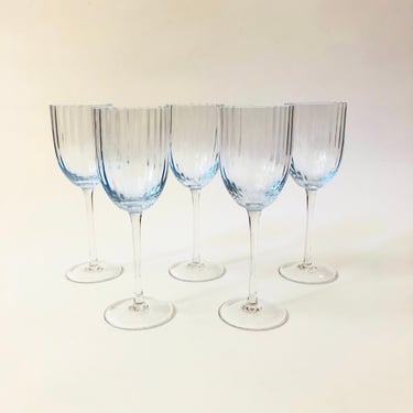 Fluted Vintage Wine Glasses - Set of 5 