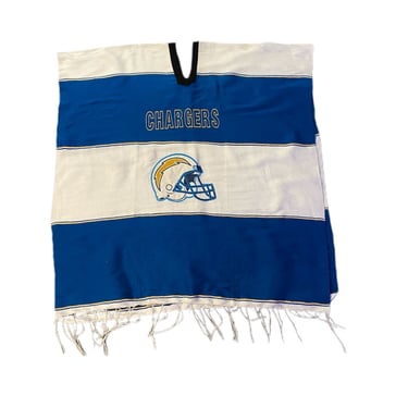 (L) Blue/White Chargers Poncho 062922RK