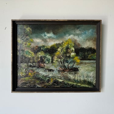 1949 M. L Adamovits Impressionist Landscape  Oil Painting, Framed 