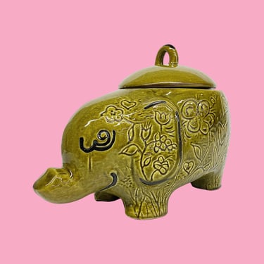 Vintage Elephant Cookie Jar Retro 1960s Mid Century | Retrospect
