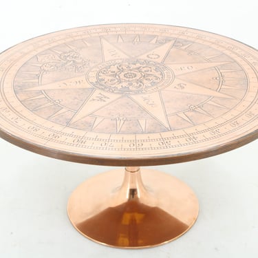 1960s Round Copper Coffee Table,Denmark  / Mid-century / Vintage Table / Bronze Colour / 