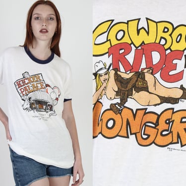 1976 Kicker Palace Texas Honky Tonk Club Naked Cowgirl T Shirt 