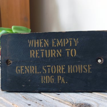 General Store crate sign / antique crate sign / rustic farmhouse decor / vintage wooden sign / vintage advertising crate sign / RDG PA 