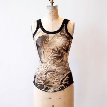 Koi Fish Print Mesh Tank | Jean Paul Gaultier 