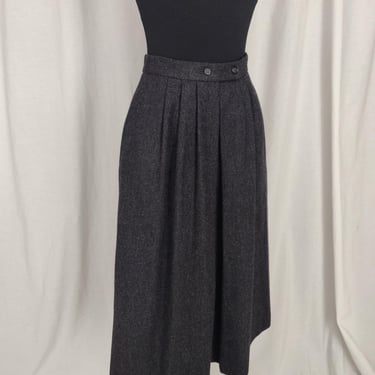 Vintage Jerri Allen 70s Grey Wool Skirt // High-Waisted with Pockets 