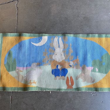 Post War Childs Room Hand- Knotted Peter Rabbit 