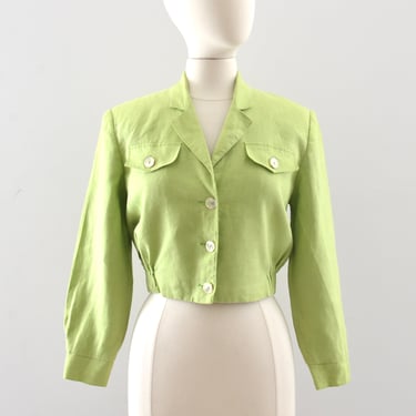 Vintage Cropped Chartreuse Jacket