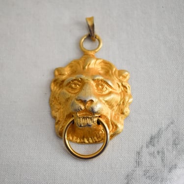 1980s/90s Large Lion Doorknocker Pendant 