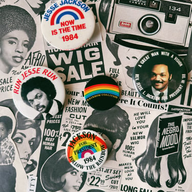 Vintage 1980's Jesse Jackson Campaign Pins (Please Select)