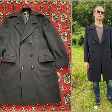 Vintage ‘80s Jason Gibbs New York navy blue wool coat, pea coat | gorgeous quality, M regular 