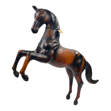 Beautiful Vintage Leather Horse Sculpture 