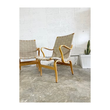 Pair Bruno Mathsson “Eva” Lounge Chairs by Dux 