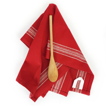 Red Grain Sack Towel, Farmhouse Valentine's Day Towel 