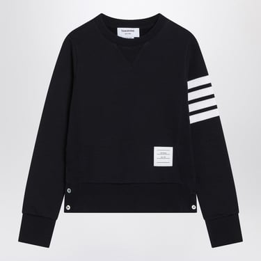 Thom Browne Navy Blue Cotton 4-Bar Sweatshirt Women