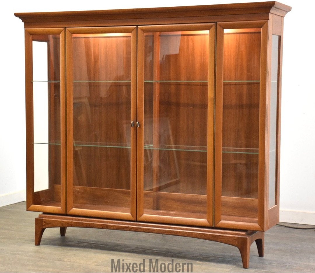 Walnut Mid Century Bookcase Display Mixed Modern Nashua, NH
