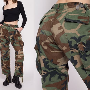 Vintage Camo Unisex Cargo Pants | 80s 90s Military Camouflage Army Field Trousers 