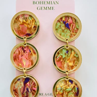 Sample Sale Abalone Circle Drops