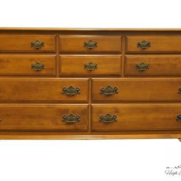 ETHAN ALLEN Heirloom Nutmeg Maple Colonial Early American 66" Double Dresser 10-5323 